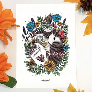 Lamina de Greta (gato acostado)